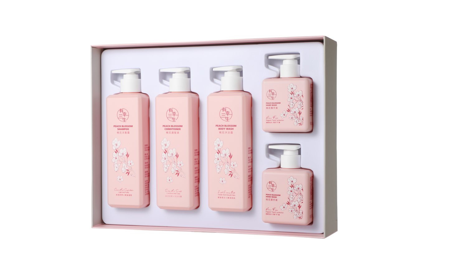 Peach Blossom Luxe Nourishing and Cleansing Hair and Body Set