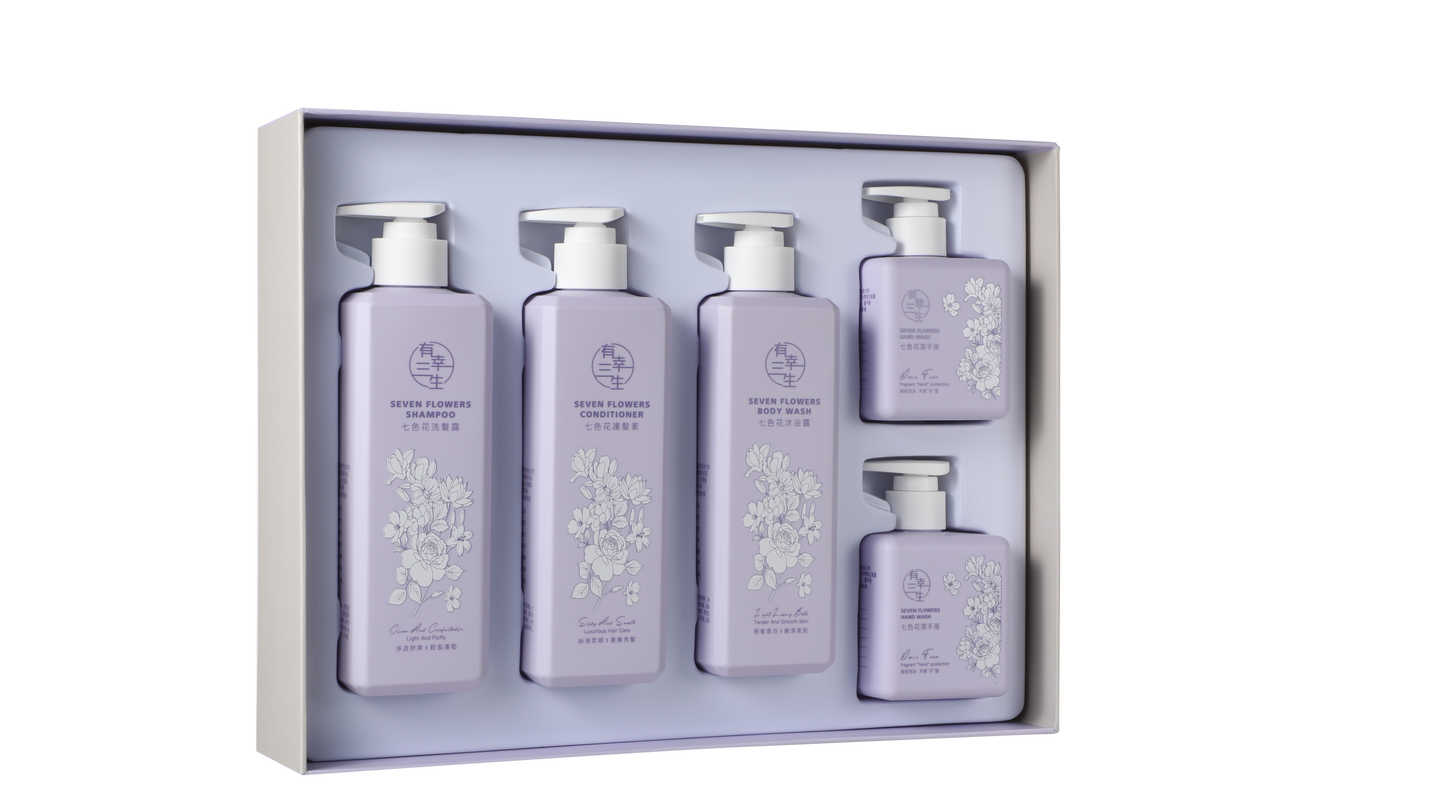 Seven Flowers Luxe Nourishing and Cleansing Hair and Body Set